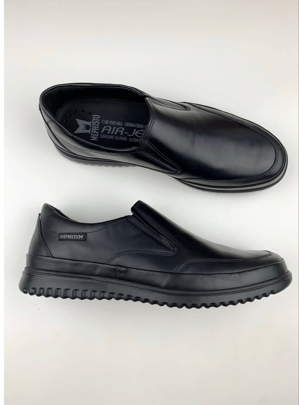 Mephisto Twain Loafers Black Leather Slip On Shoes Air Jet Comfort Men's 9.5